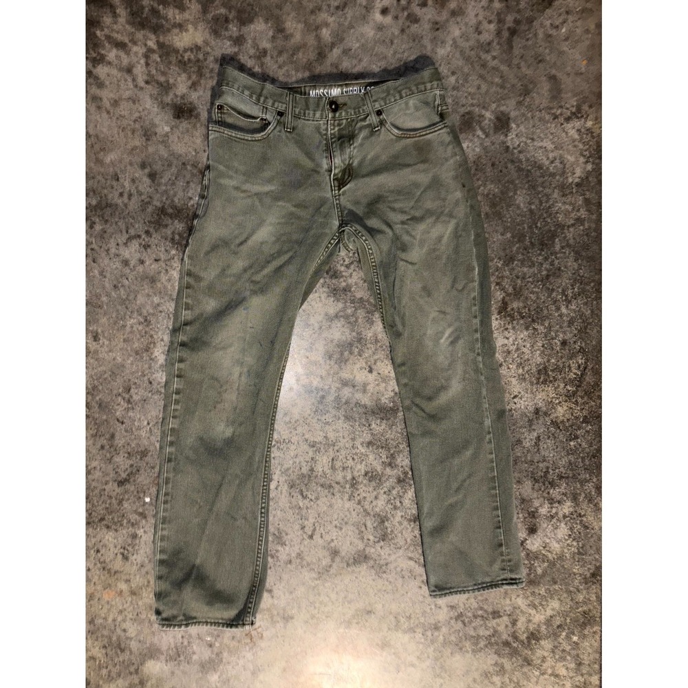 Mossimo Supply Co Skinny Jeans Mens 34x30 Green Denim Everyday Wear Slim Fit